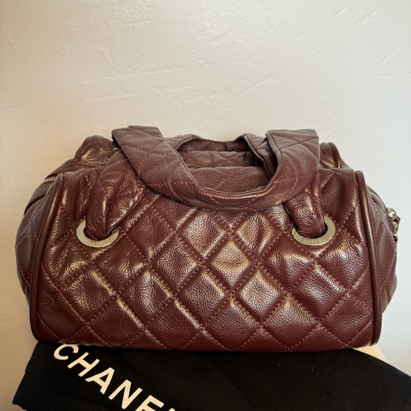 Chanel Caviar Quilted Classic Bowler in Bordeaux - Picture 5 of 9